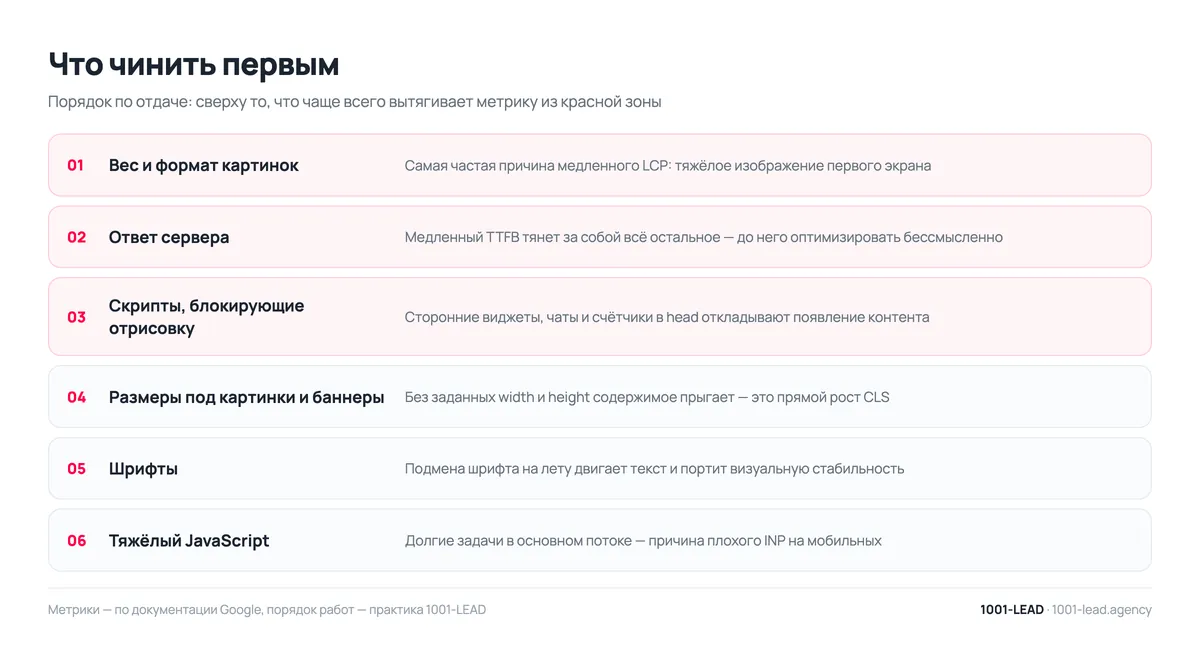 Что чинить первым при медленной загрузке сайта