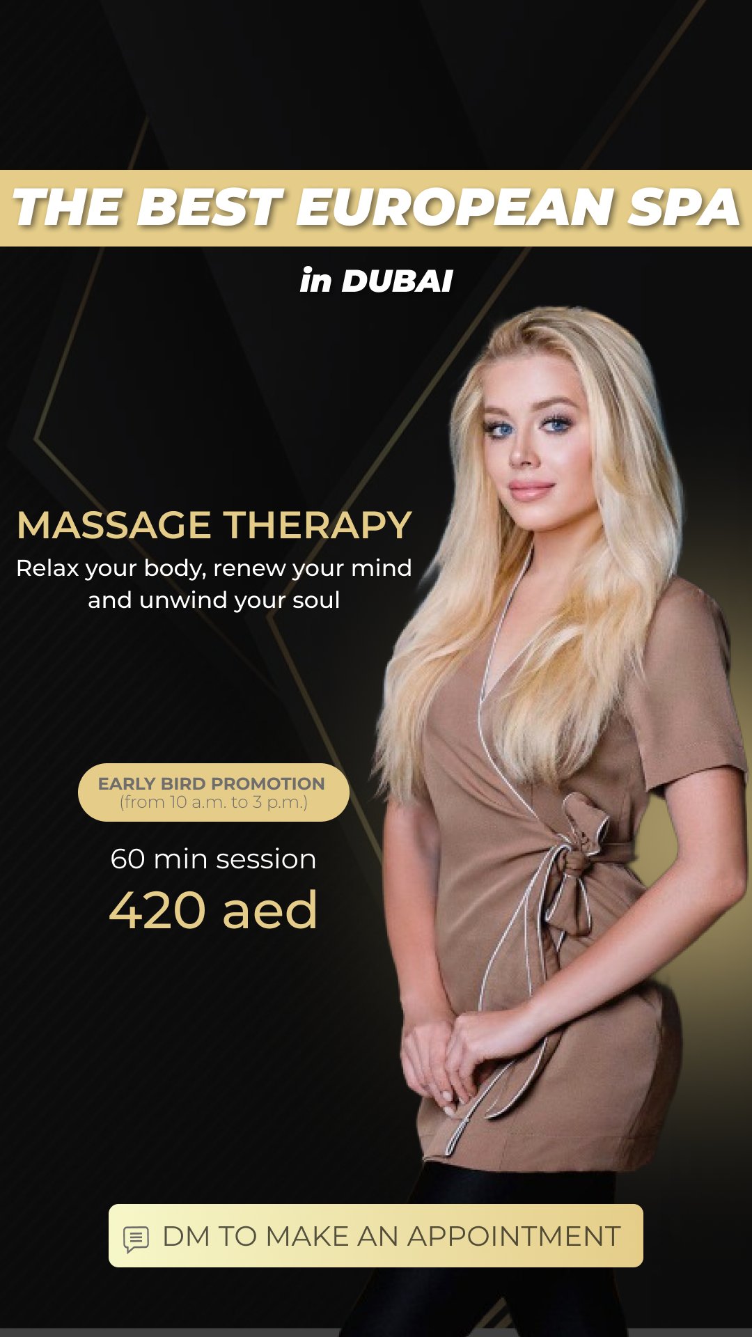 Massage therapy: Early Bird Promotion с 10:00 до 15:00