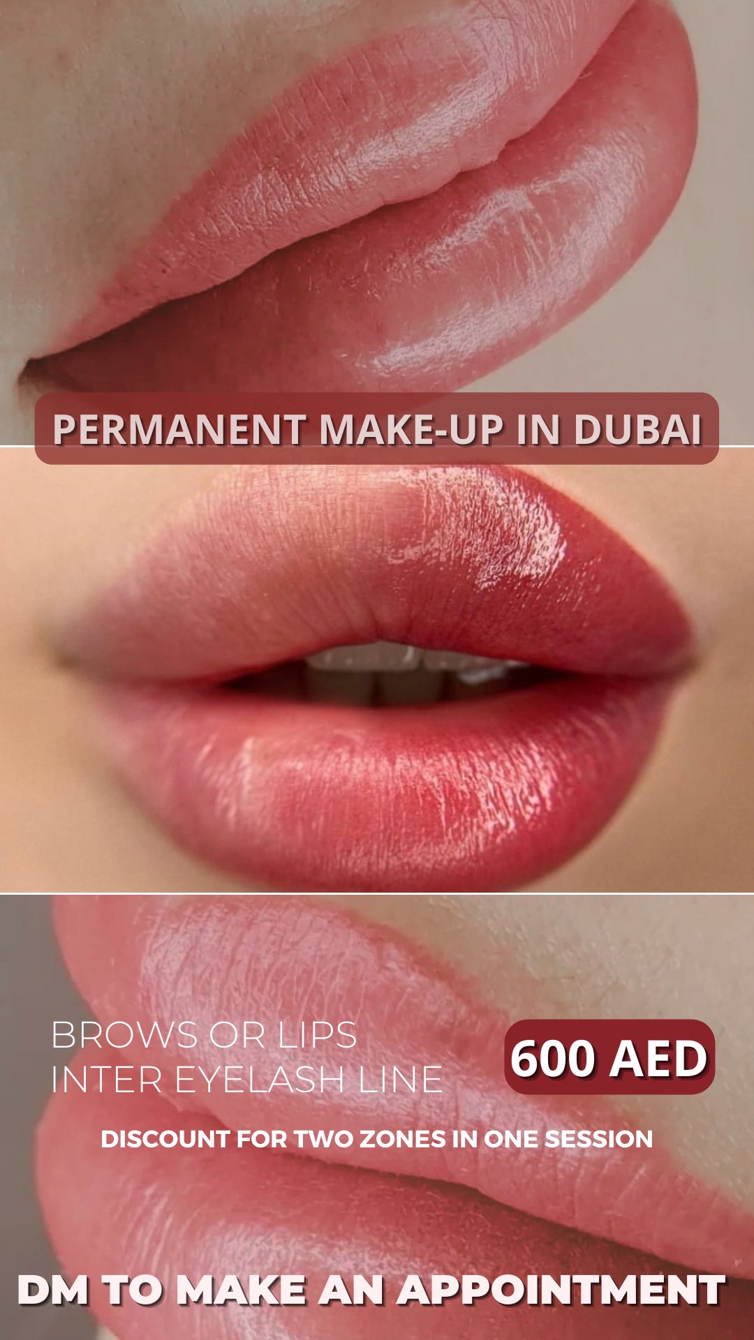 Permanent make-up in Dubai: брови или губы, межресничка — 600 AED